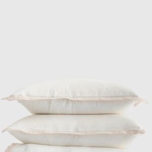 New Shams Standard Contrast Flange European Linen Quince